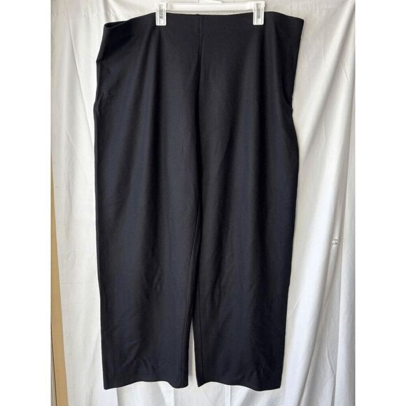 Eileen Fisher Boiled Wool Jersey Straight Pant in Black Womens Size 3X - Picture 1 of 3